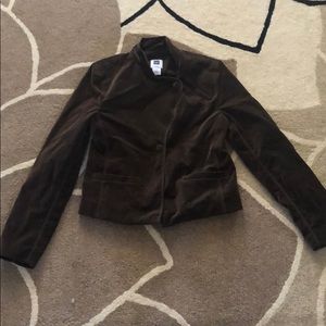 New Gap Chocolate Brown Velvet Blazer 0